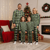 Aloha Hawaii Pakalana Pikake Lei Christmas Pajama Set Palaka Inspired Hawaiian-plaid Black