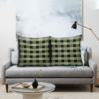 Aloha Hawaii Pakalana Pikake Lei Pillow Cover Palaka Inspired Hawaiian-plaid Black