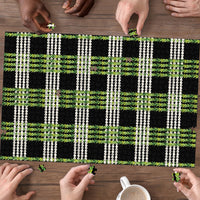 Aloha Hawaii Pakalana Pikake Lei Puzzle Palaka Inspired Hawaiian-plaid Black