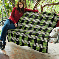 Aloha Hawaii Pakalana Pikake Lei Quilt Palaka Inspired Hawaiian-plaid Black