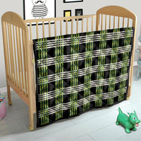 Aloha Hawaii Pakalana Pikake Lei Quilt Palaka Inspired Hawaiian-plaid Black