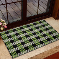 Aloha Hawaii Pakalana Pikake Lei Rubber Doormat Palaka Inspired Hawaiian-plaid Black