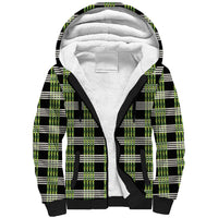 Aloha Hawaii Pakalana Pikake Lei Sherpa Hoodie Palaka Inspired Hawaiian-plaid Black