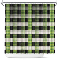 Aloha Hawaii Pakalana Pikake Lei Shower Curtain Palaka Inspired Hawaiian-plaid Black