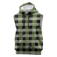 Aloha Hawaii Pakalana Pikake Lei Sleeveless Hoodie Palaka Inspired Hawaiian-plaid Black