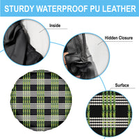 Aloha Hawaii Pakalana Pikake Lei Spare Tire Cover Palaka Inspired Hawaiian-plaid Black