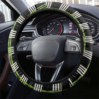 Aloha Hawaii Pakalana Pikake Lei Steering Wheel Cover Palaka Inspired Hawaiian-plaid Black
