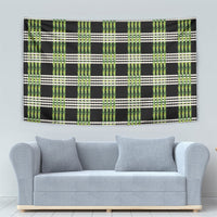 Aloha Hawaii Pakalana Pikake Lei Tapestry Palaka Inspired Hawaiian-plaid Black