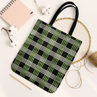 Aloha Hawaii Pakalana Pikake Lei Tote Bag Palaka Inspired Hawaiian-plaid Black