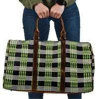 Aloha Hawaii Pakalana Pikake Lei Travel Bag Palaka Inspired Hawaiian-plaid Black