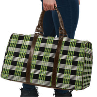 Aloha Hawaii Pakalana Pikake Lei Travel Bag Palaka Inspired Hawaiian-plaid Black