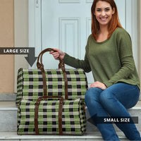 Aloha Hawaii Pakalana Pikake Lei Travel Bag Palaka Inspired Hawaiian-plaid Black