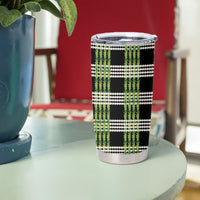 Aloha Hawaii Pakalana Pikake Lei Tumbler Cup Palaka Inspired Hawaiian-plaid Black