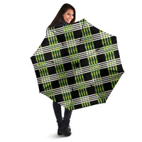Aloha Hawaii Pakalana Pikake Lei Umbrella Palaka Inspired Hawaiian-plaid Black