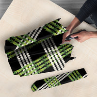 Aloha Hawaii Pakalana Pikake Lei Umbrella Palaka Inspired Hawaiian-plaid Black