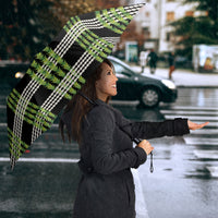 Aloha Hawaii Pakalana Pikake Lei Umbrella Palaka Inspired Hawaiian-plaid Black
