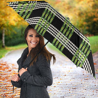 Aloha Hawaii Pakalana Pikake Lei Umbrella Palaka Inspired Hawaiian-plaid Black