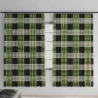 Aloha Hawaii Pakalana Pikake Lei Window Curtain Palaka Inspired Hawaiian-plaid Black