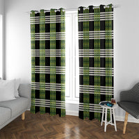 Aloha Hawaii Pakalana Pikake Lei Window Curtain Palaka Inspired Hawaiian-plaid Black