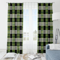 Aloha Hawaii Pakalana Pikake Lei Window Curtain Palaka Inspired Hawaiian-plaid Black