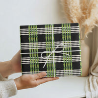 Aloha Hawaii Pakalana Pikake Lei Wrapping Paper Palaka Inspired Hawaiian-plaid Black