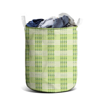 Aloha Hawaii Pakalana Pikake Lei Laundry Basket Palaka Inspired Hawaiian-plaid Pastel Green