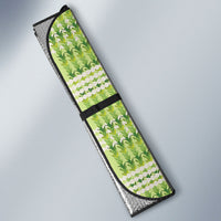 Aloha Hawaii Pakalana Pikake Lei Auto Sun Shade Palaka Inspired Hawaiian-plaid Pastel Green