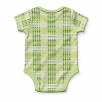 Aloha Hawaii Pakalana Pikake Lei Baby Onesie Palaka Inspired Hawaiian-plaid Pastel Green