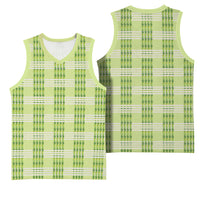 Aloha Hawaii Pakalana Pikake Lei Basketball Jersey Palaka Inspired Hawaiian-plaid Pastel Green