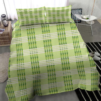 Aloha Hawaii Pakalana Pikake Lei Bedding Set Palaka Inspired Hawaiian-plaid Pastel Green
