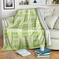Aloha Hawaii Pakalana Pikake Lei Blanket Palaka Inspired Hawaiian-plaid Pastel Green