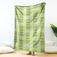 Aloha Hawaii Pakalana Pikake Lei Blanket Palaka Inspired Hawaiian-plaid Pastel Green