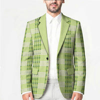 Aloha Hawaii Pakalana Pikake Lei Blazer Palaka Inspired Hawaiian-plaid Pastel Green