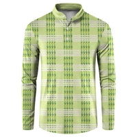 Aloha Hawaii Pakalana Pikake Lei Button Sweatshirt Palaka Inspired Hawaiian-plaid Pastel Green