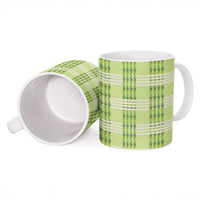 Aloha Hawaii Pakalana Pikake Lei Ceramic Mug Palaka Inspired Hawaiian-plaid Pastel Green