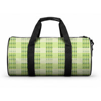 Aloha Hawaii Pakalana Pikake Lei Duffle Bag Palaka Inspired Hawaiian-plaid Pastel Green