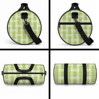 Aloha Hawaii Pakalana Pikake Lei Duffle Bag Palaka Inspired Hawaiian-plaid Pastel Green