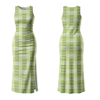 Aloha Hawaii Pakalana Pikake Lei Family Matching Tank Maxi Dress and Hawaiian Shirt Palaka Inspired Hawaiian-plaid Pastel Green