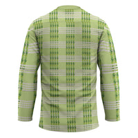 Aloha Hawaii Pakalana Pikake Lei Hockey Jersey Palaka Inspired Hawaiian-plaid Pastel Green