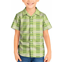 Aloha Hawaii Pakalana Pikake Lei Kid Hawaiian Shirt Palaka Inspired Hawaiian-plaid Pastel Green