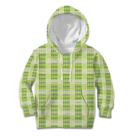 Aloha Hawaii Pakalana Pikake Lei Kid Hoodie Palaka Inspired Hawaiian-plaid Pastel Green
