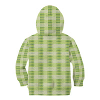 Aloha Hawaii Pakalana Pikake Lei Kid Hoodie Palaka Inspired Hawaiian-plaid Pastel Green
