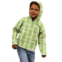 Aloha Hawaii Pakalana Pikake Lei Kid Hoodie Palaka Inspired Hawaiian-plaid Pastel Green
