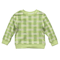 Aloha Hawaii Pakalana Pikake Lei Kid Ugly Christmas Sweater Palaka Inspired Hawaiian-plaid Pastel Green
