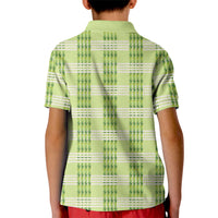 Aloha Hawaii Pakalana Pikake Lei Kid Polo Shirt Palaka Inspired Hawaiian-plaid Pastel Green
