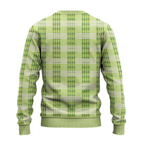 Aloha Hawaii Pakalana Pikake Lei Ugly Christmas Sweater Palaka Inspired Hawaiian-plaid Pastel Green