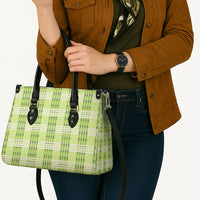 Aloha Hawaii Pakalana Pikake Lei Leather Bag Palaka Inspired Hawaiian-plaid Pastel Green