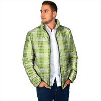 Aloha Hawaii Pakalana Pikake Lei Padded Jacket Palaka Inspired Hawaiian-plaid Pastel Green