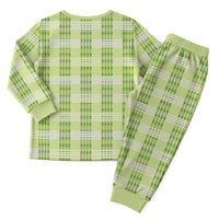 Aloha Hawaii Pakalana Pikake Lei Christmas Pajama Set Palaka Inspired Hawaiian-plaid Pastel Green