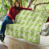 Aloha Hawaii Pakalana Pikake Lei Quilt Palaka Inspired Hawaiian-plaid Pastel Green